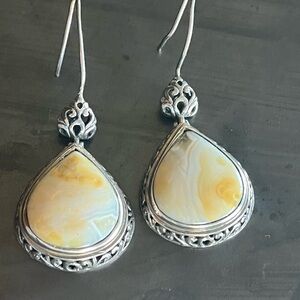 Vintage MILO Sterling and Agate Earrings
